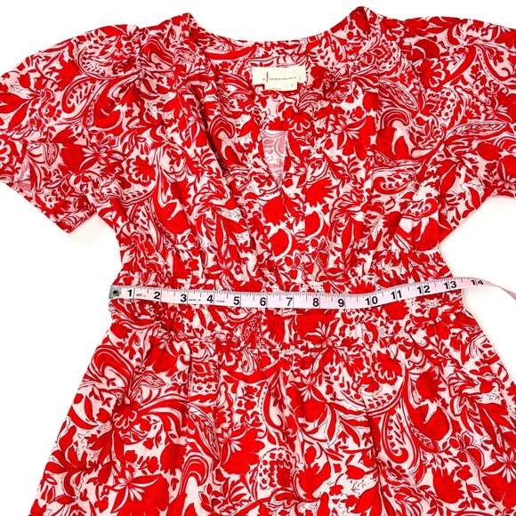 Anthropologie Somerset Mini Dress Red Paisley Size Small Retail: $150 ❤️👗✨ - Picture 12 of 16